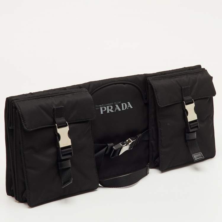 Pre Owned Prada Re-Nylon Black Nylon Elizabeth Diller Multifunctional Clutch