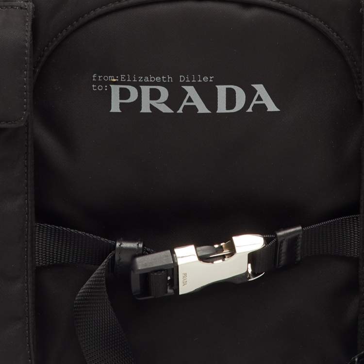 Pre Owned Prada Re-Nylon Black Nylon Elizabeth Diller Multifunctional Clutch