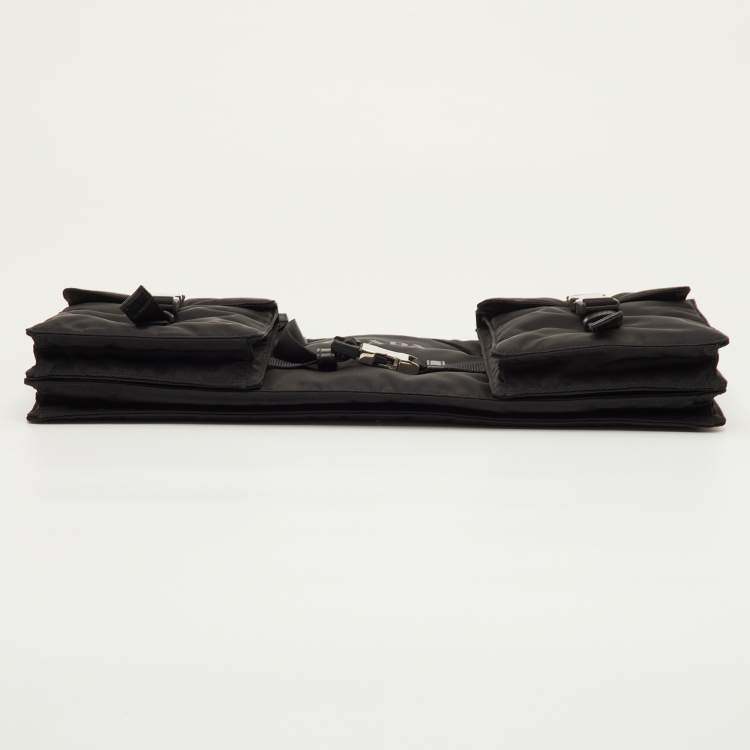 Pre Owned Prada Re-Nylon Black Nylon Elizabeth Diller Multifunctional Clutch