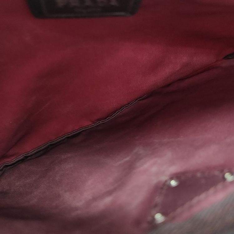 Pre Owned Prada Burgundy Canvas pouch