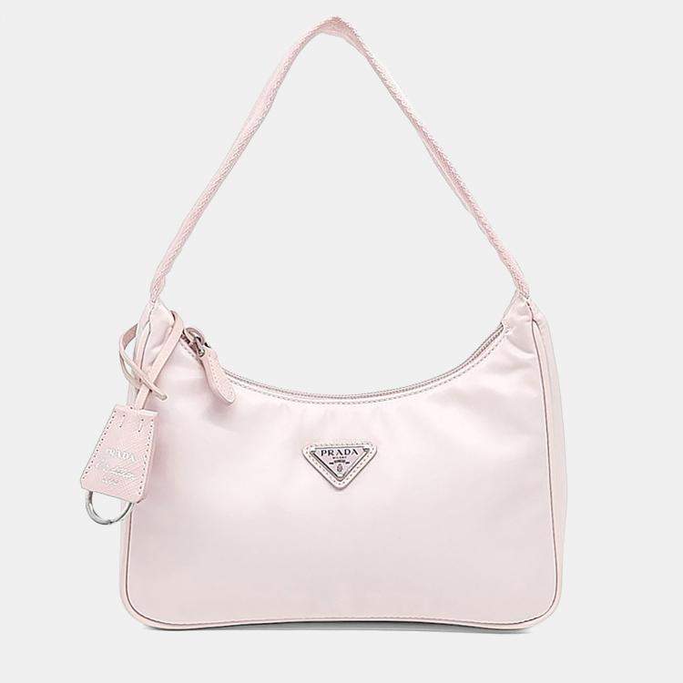 Pre Owned Prada Pink Nylon nylon hobo bag