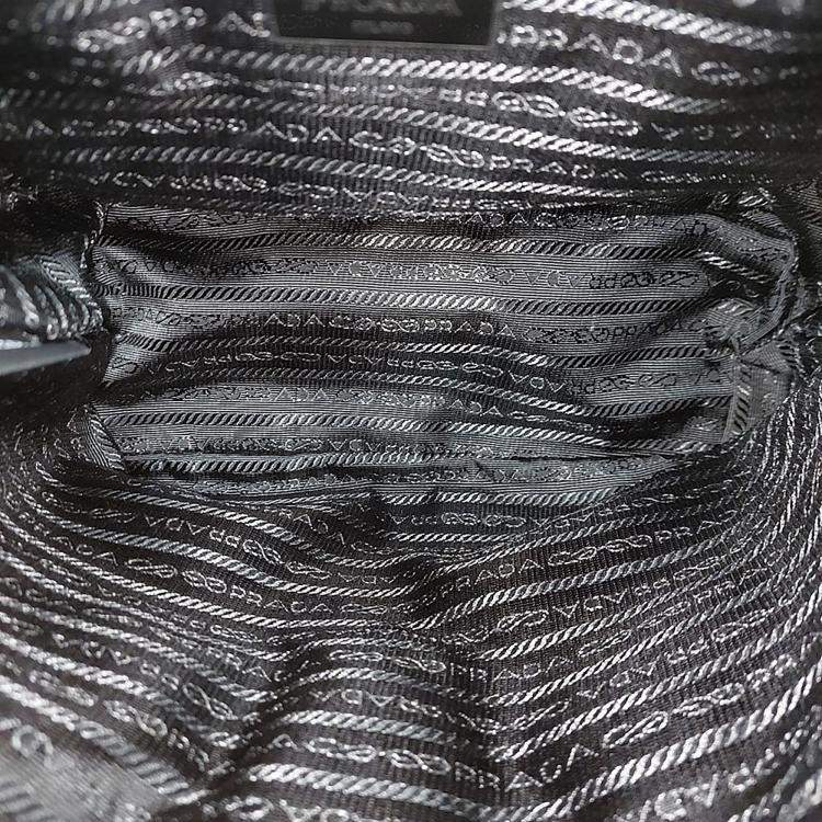 Pre Owned Prada Black Nylon Re-Nylon Two-Pocket Backpack