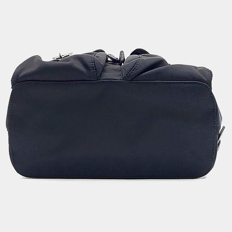 Pre Owned Prada Black Nylon Re-Nylon Two-Pocket Backpack