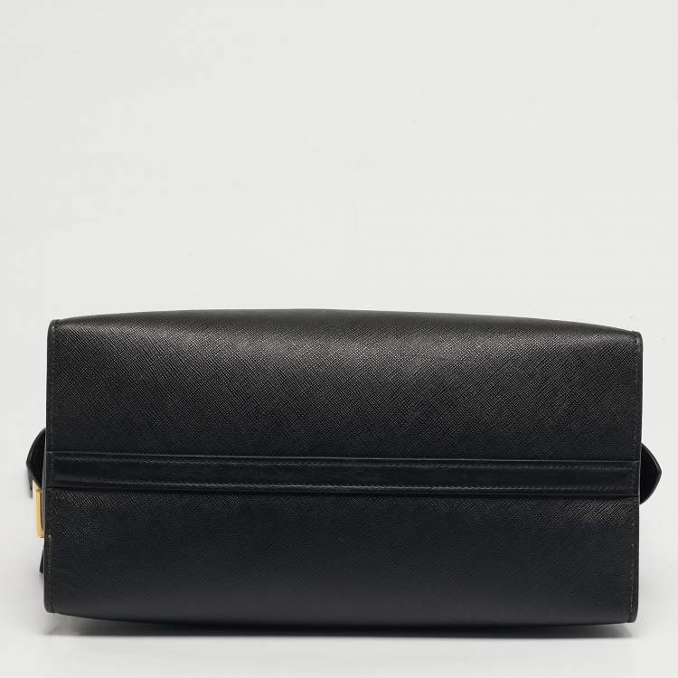 Pre Owned Prada Esplanade City Medium Black Saffiano Leather Tote