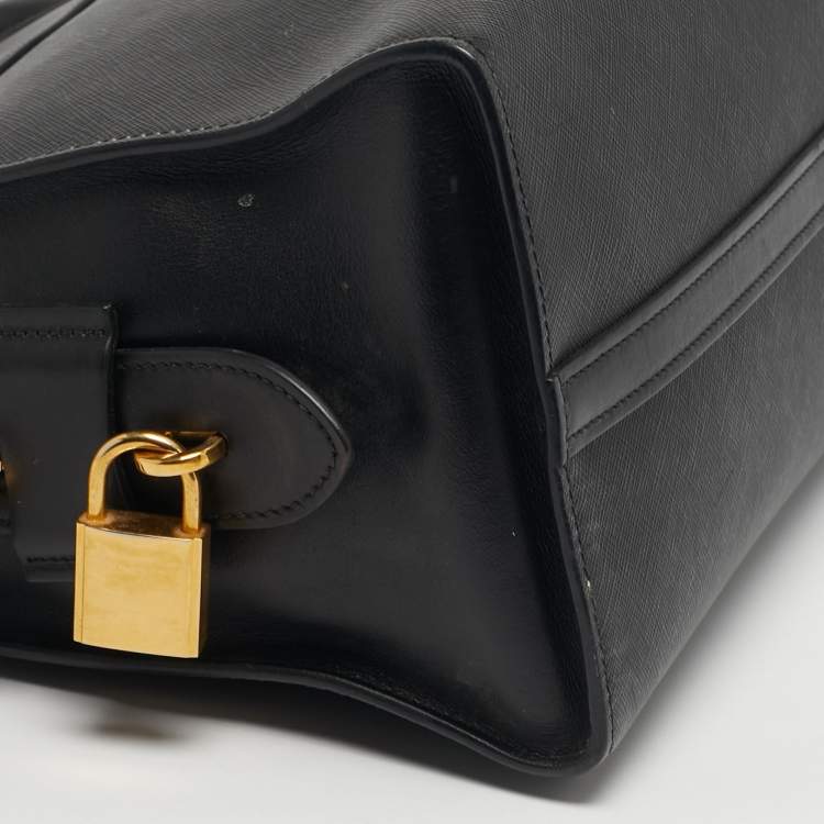 Pre Owned Prada Esplanade City Medium Black Saffiano Leather Tote