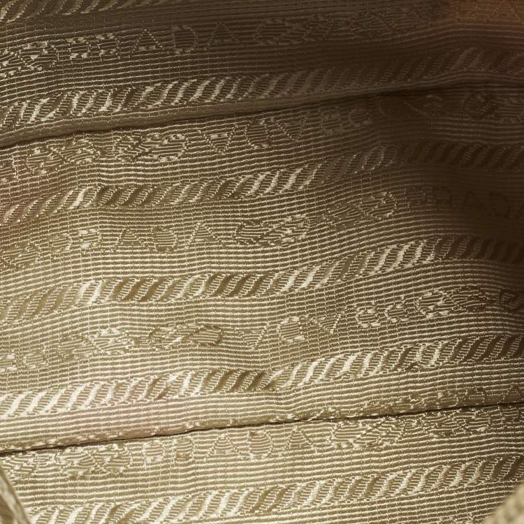 Pre Owned Prada Re-Edition 2000 Cream Nylon Shoulder Bag