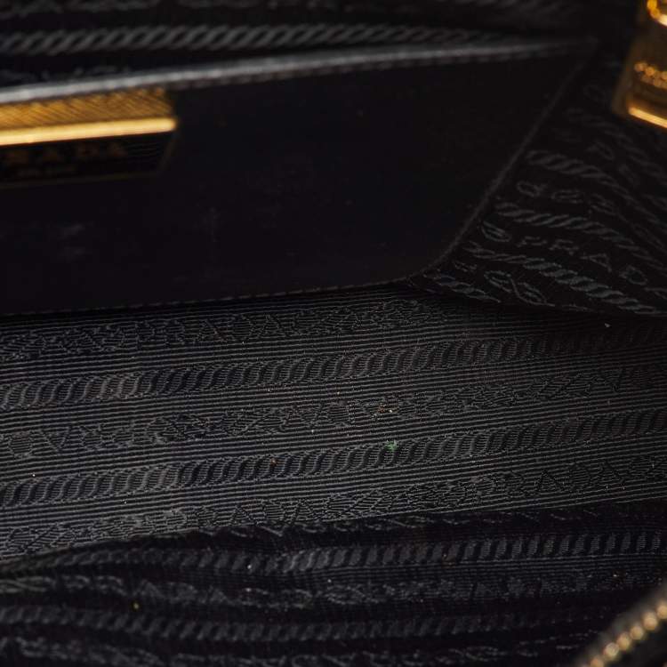 Pre Owned Prada Promenade Medium Black Saffiano Cuir Leather Satchel