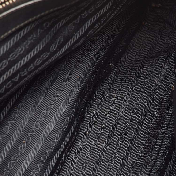 Pre Owned Prada Promenade Medium Black Saffiano Cuir Leather Satchel