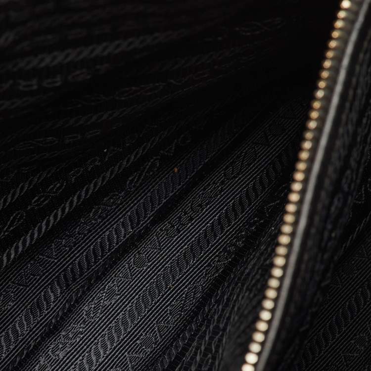 Pre Owned Prada Promenade Medium Black Saffiano Cuir Leather Satchel