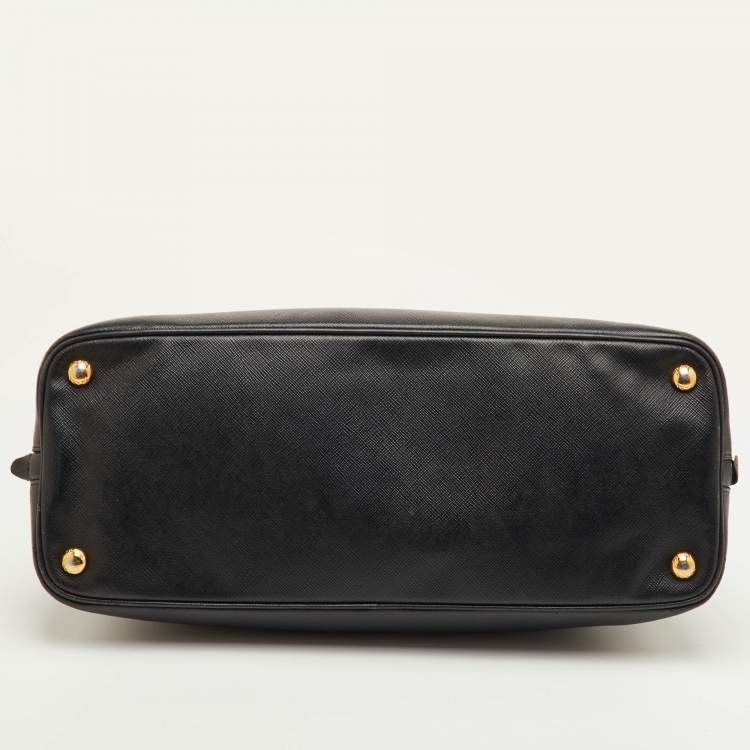 Pre Owned Prada Promenade Medium Black Saffiano Cuir Leather Satchel