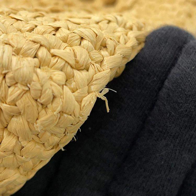 Pre Owned Prada Logo Crochet Tote Bag Natural Raffia