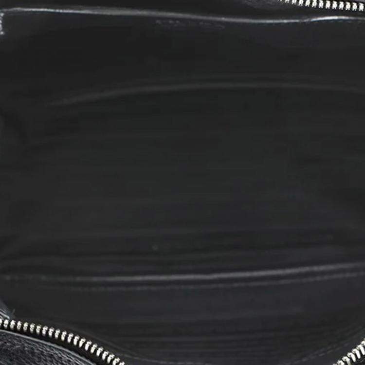 مملوكة مسبقًا Prada Vitello Dino 2Way Handbag Black Leather Size Small