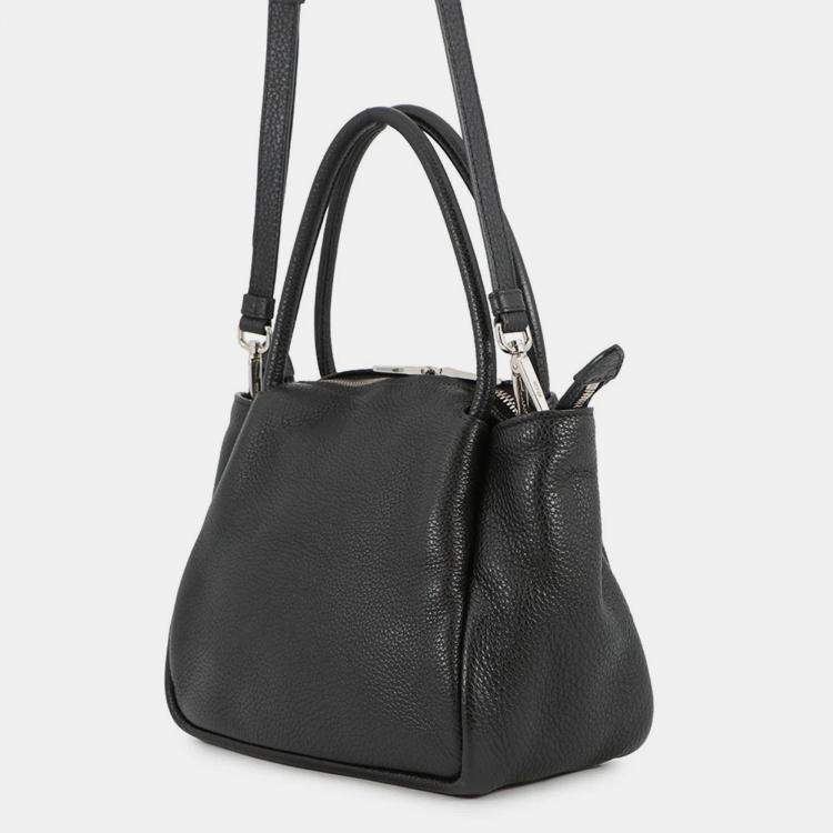 مملوكة مسبقًا Prada Vitello Dino 2Way Handbag Black Leather Size Small