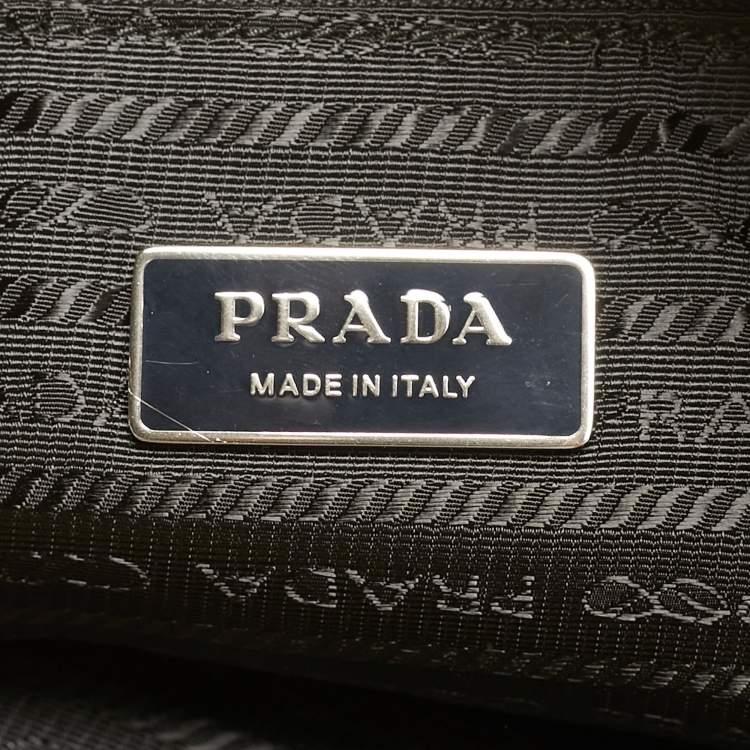 Pre Owned Prada Logo Yellow/Black Terrycloth Beach Bag