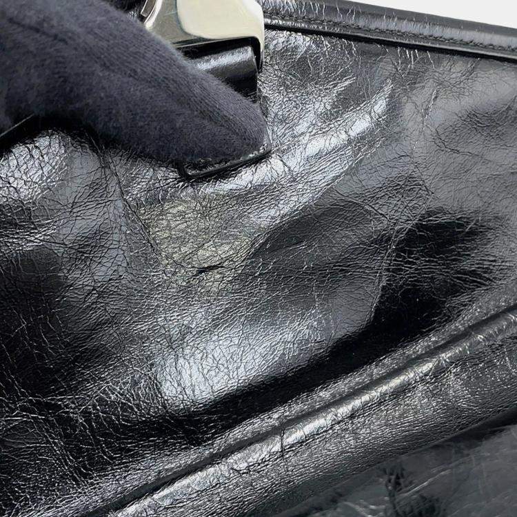 Pre Owned Prada Triangle Calfskin Body Bag Black