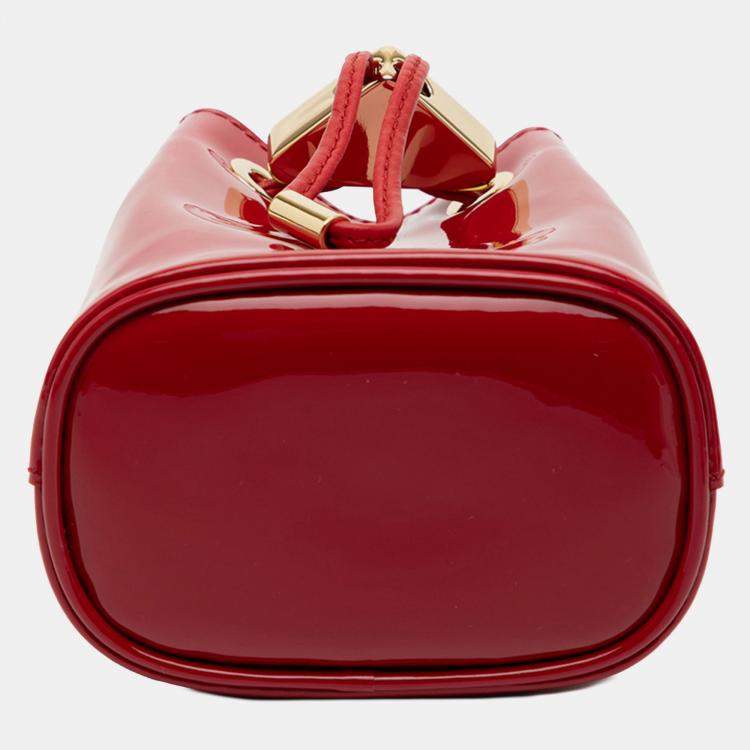 مملوكة مسبقًا Prada Red Mini Patent Drawstring Pouch
