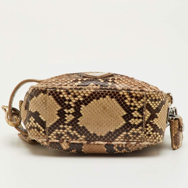 Pre Owned Prada Beige/Brown Python Crossbody Bag