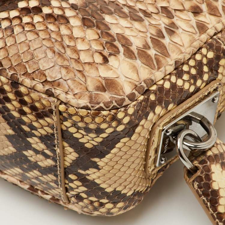 Pre Owned Prada Beige/Brown Python Crossbody Bag