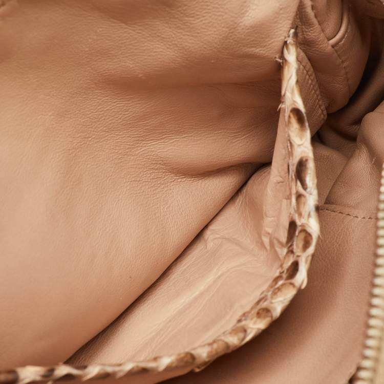 Pre Owned Prada Beige/Brown Python Crossbody Bag