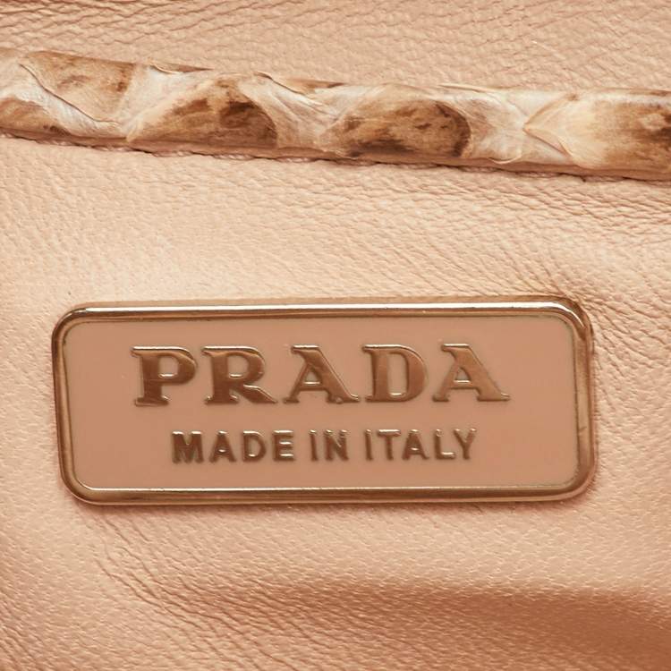Pre Owned Prada Beige/Brown Python Crossbody Bag