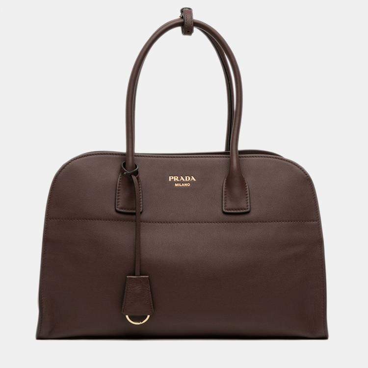 مملوكة مسبقًا Prada Brown Large Leather Tote