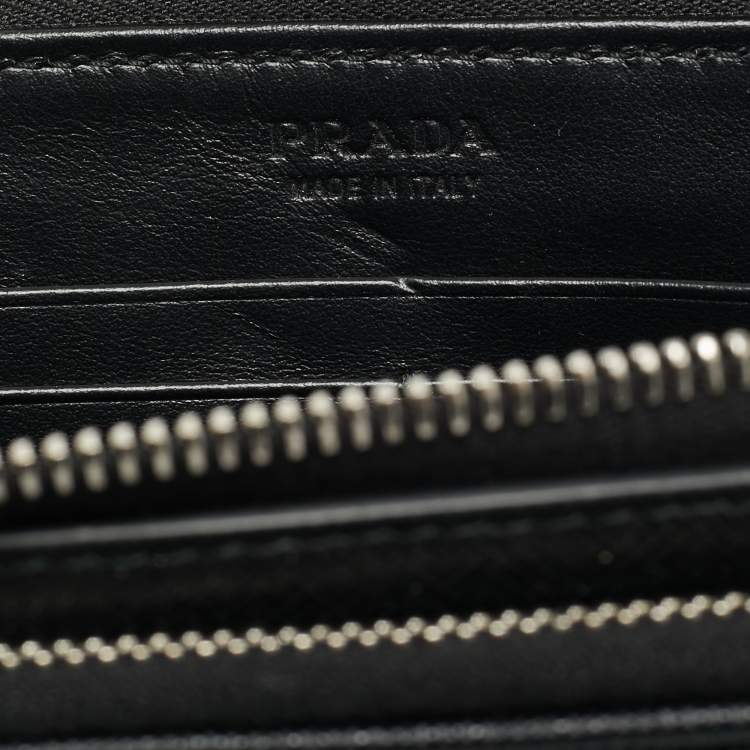 Pre Owned حقيبة حزام برادا جلد سافيانو لوكس أسود للسفر