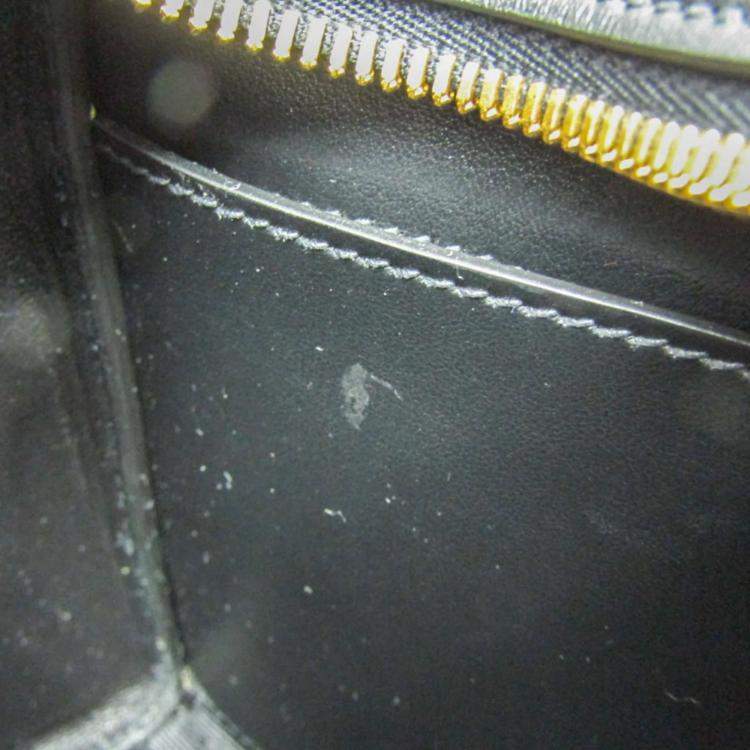 Pre Owned Prada PELLETTERIA Leather Shoulder Bag Black