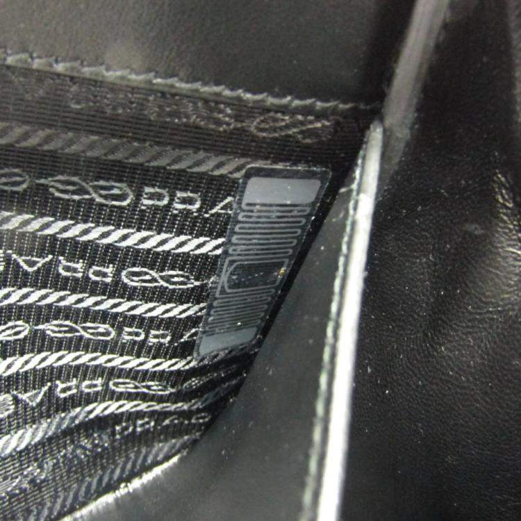 Pre Owned Prada PELLETTERIA Leather Shoulder Bag Black