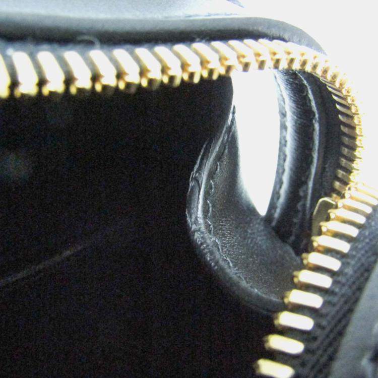 Pre Owned Prada PELLETTERIA Leather Shoulder Bag Black