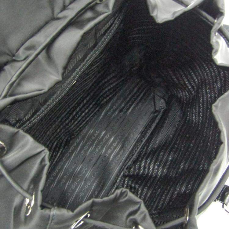 Pre Owned Prada Tessuto Black Nylon Leather Backpack