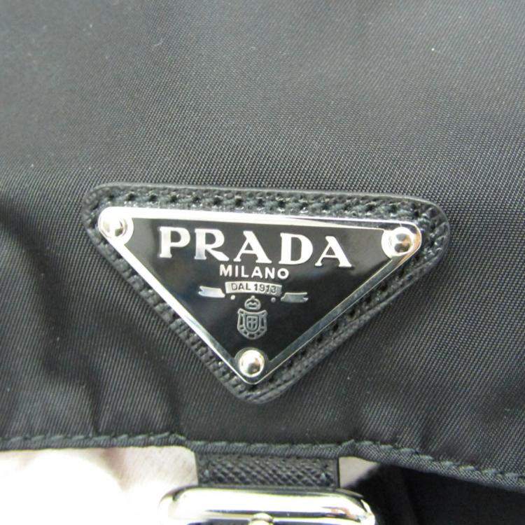 Pre Owned Prada Tessuto Black Nylon Leather Backpack