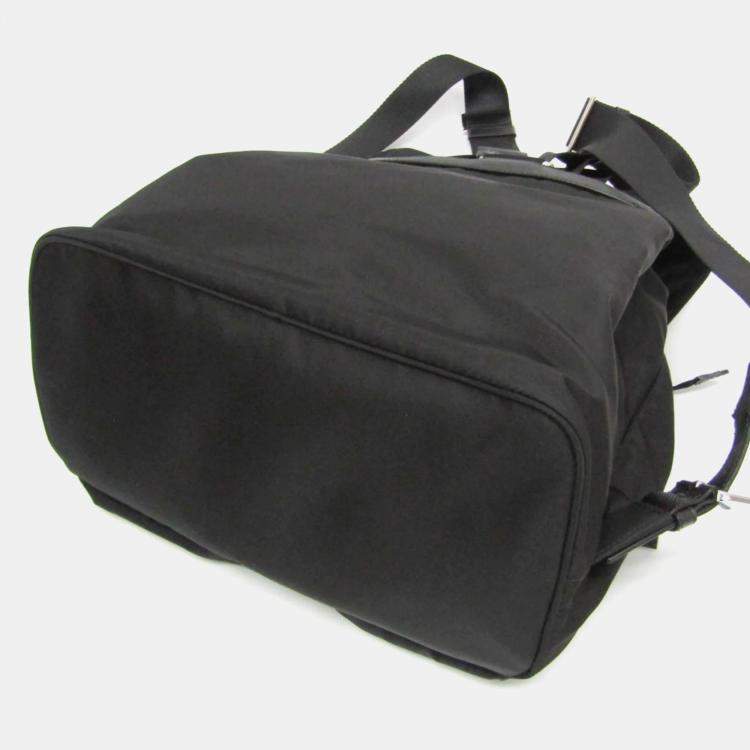 Pre Owned Prada Tessuto Black Nylon Leather Backpack