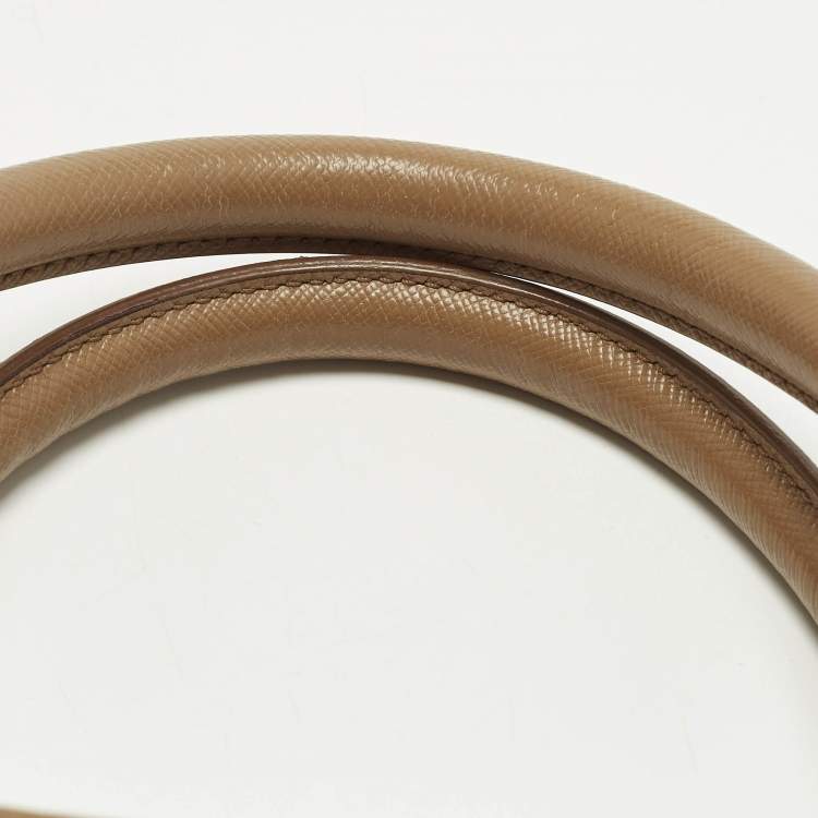 Pre Owned Prada Gardener's Tan Saffiano Lux Leather Tote