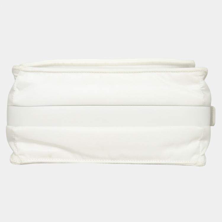 مملوكة مسبقًا Prada Triangle Small White Nylon Padded Crossbody Bag