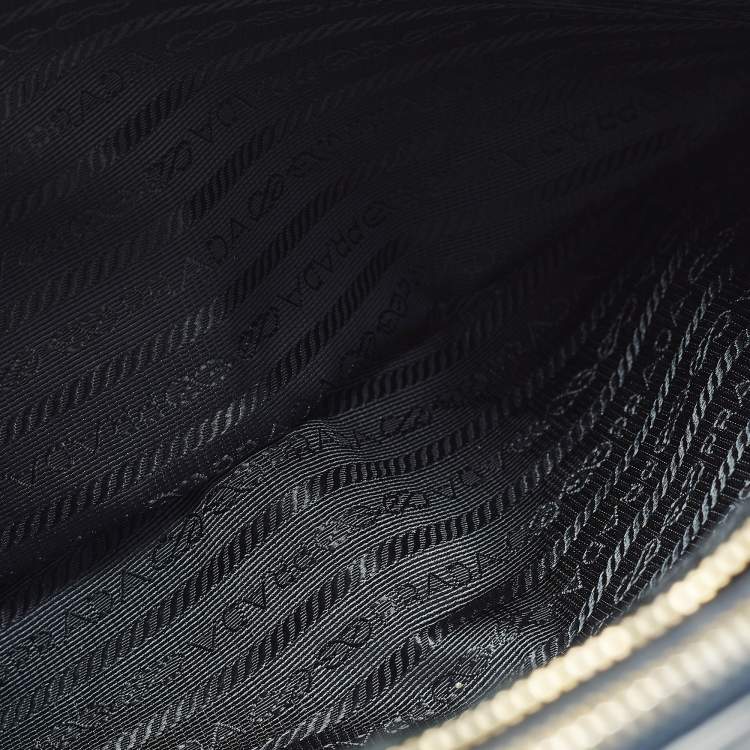 Pre Owned Prada Galleria Large Navy Blue Saffiano Lux Leather Double Zip Tote