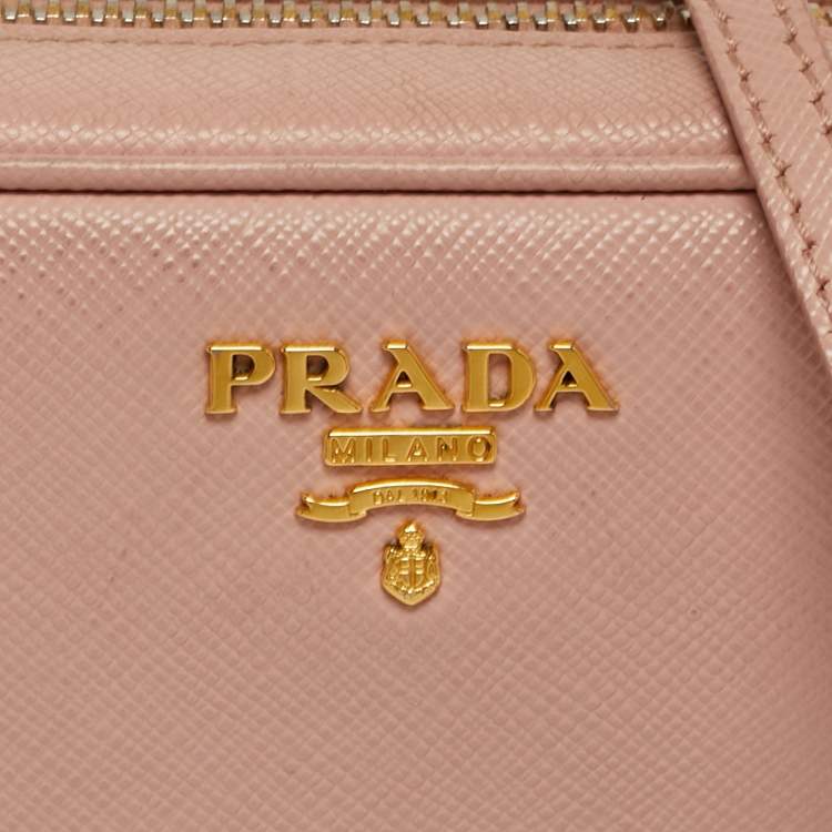 Pre Owned Prada Pink Saffiano Leather Mini Crossbody Bag