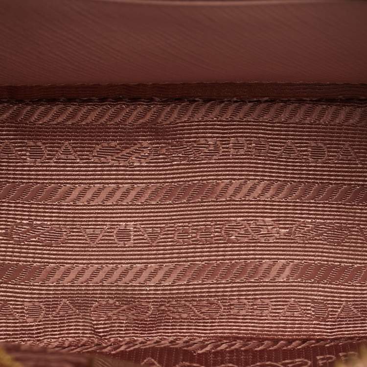Pre Owned Prada Pink Saffiano Leather Mini Crossbody Bag