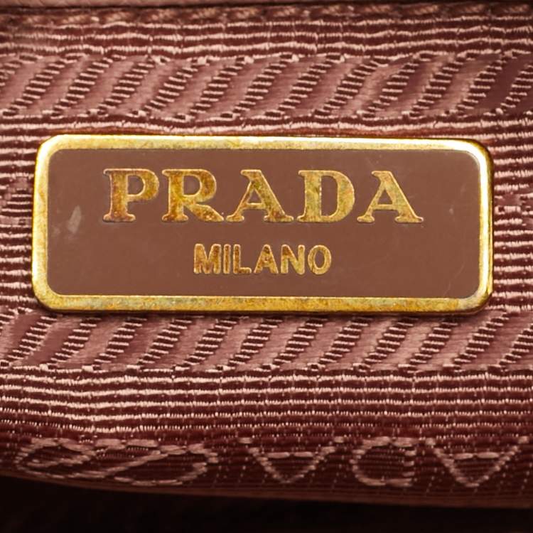 Pre Owned Prada Pink Saffiano Leather Mini Crossbody Bag