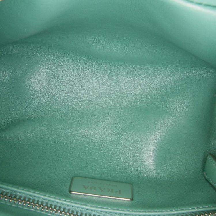 Pre Owned Prada Green Nappa Antique Multi Pocket Crossbody