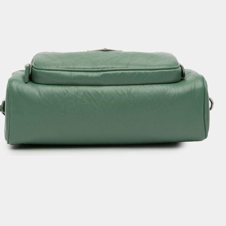 Pre Owned Prada Green Nappa Antique Multi Pocket Crossbody