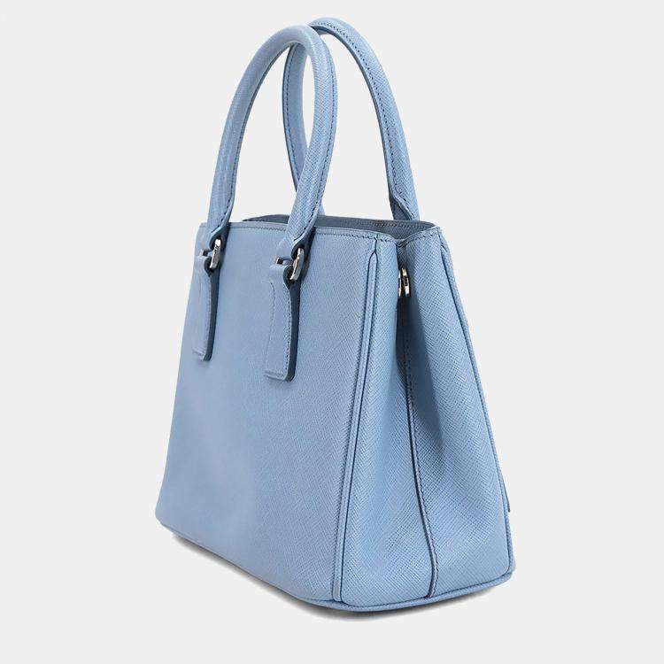 مملوكة مسبقًا Prada Galleria Mini Light Blue Saffiano Leather Shoulder Bag