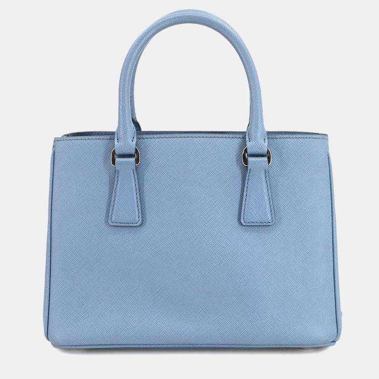 مملوكة مسبقًا Prada Galleria Mini Light Blue Saffiano Leather Shoulder Bag
