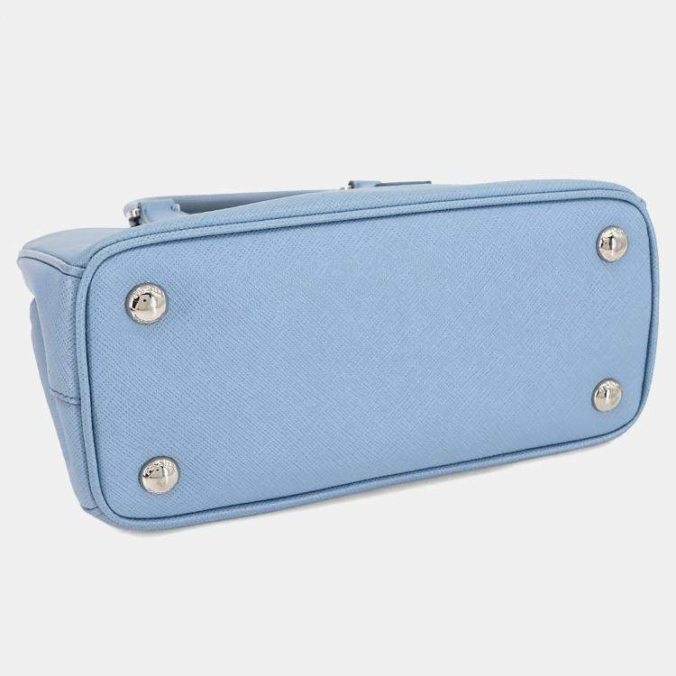 مملوكة مسبقًا Prada Galleria Mini Light Blue Saffiano Leather Shoulder Bag
