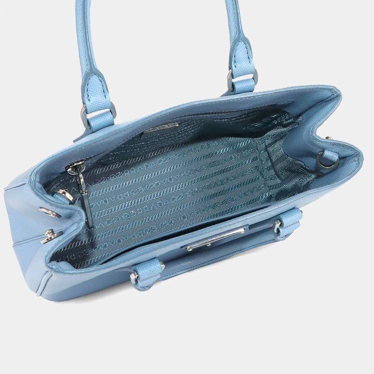 مملوكة مسبقًا Prada Galleria Mini Light Blue Saffiano Leather Shoulder Bag