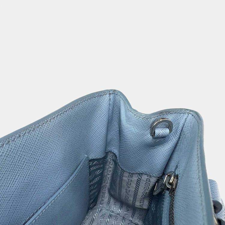مملوكة مسبقًا Prada Galleria Mini Light Blue Saffiano Leather Shoulder Bag