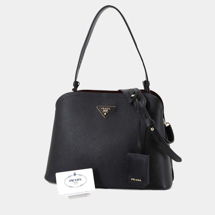 Pre Owned Prada Matinee Black Saffiano Leather Shoulder Bag