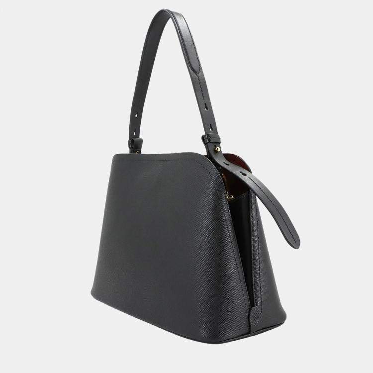 Pre Owned Prada Matinee Black Saffiano Leather Shoulder Bag