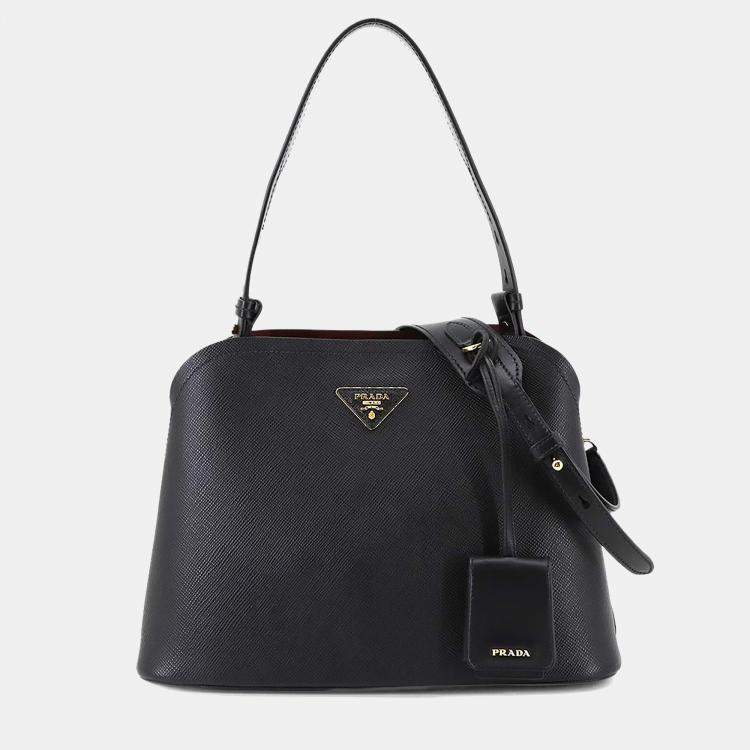 Pre Owned Prada Matinee Black Saffiano Leather Shoulder Bag