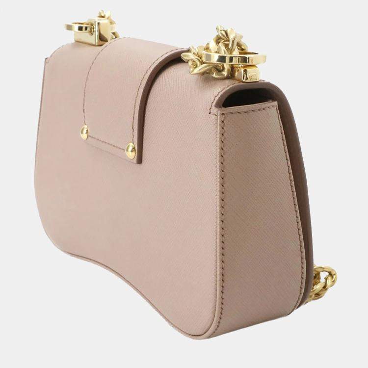 Pre Owned Prada Sydney Beige Saffiano Leather Shoulder Bag