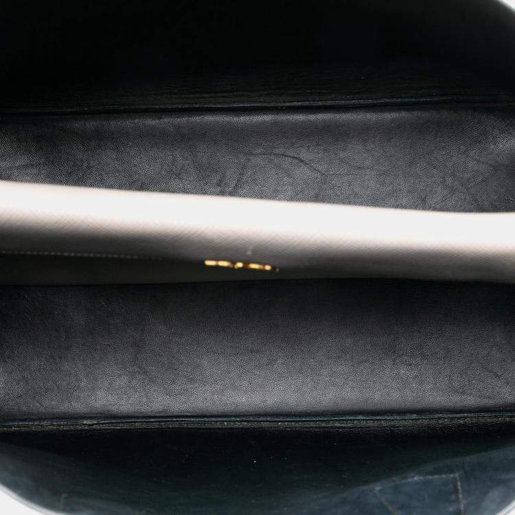 Pre Owned Prada Grey Large Saffiano Cuir Double Satchel